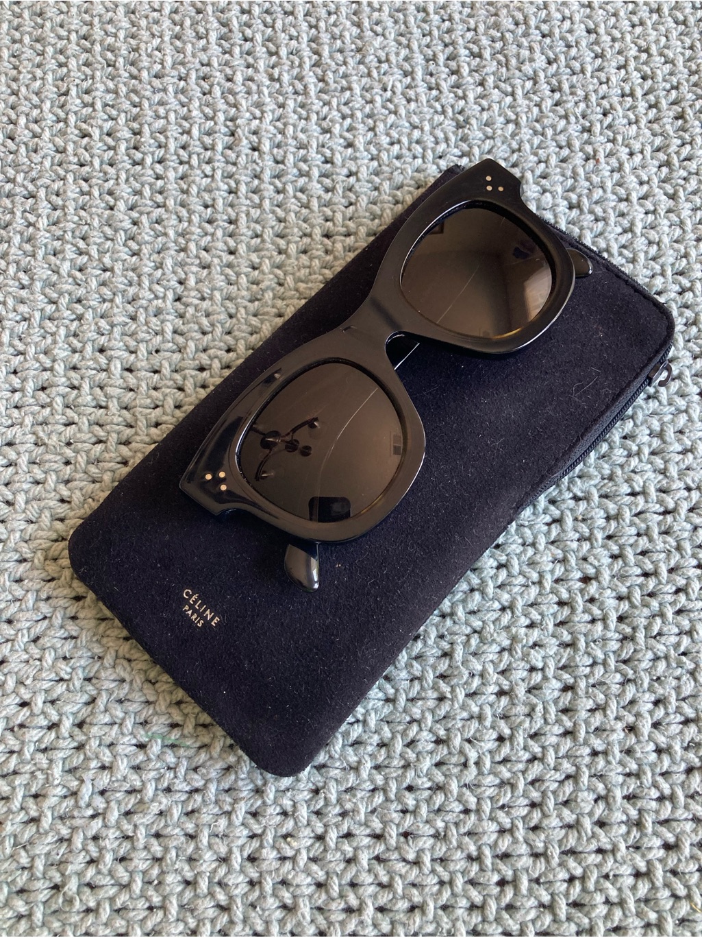 Celine Black Sunglasses With Dark Gray Lenses